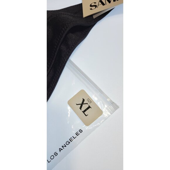 SAME Los Angeles Swim Bikini Set 2Pc Triangke Top High Weist Bottom Black XLarge - Picture 2 of 9